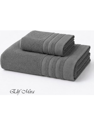 Elif Mira 2 Parça Banyo Havlusu Seti Pamuklu Sude 70X140 + 50X85 cm
