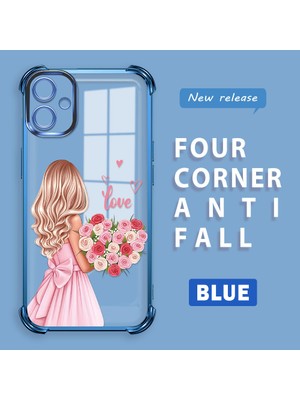HONTINGA Samsung Galaxy A06 ile Uyumlu Şeffaf Kılıfı Düşüme Önleyici Basitlik Anti Düşme Kamera Korumali Güzel Kız Desen Yumuşak Silikon Telefon Kılıfı Kadın ve Erkek Için Uygundur K3-0194