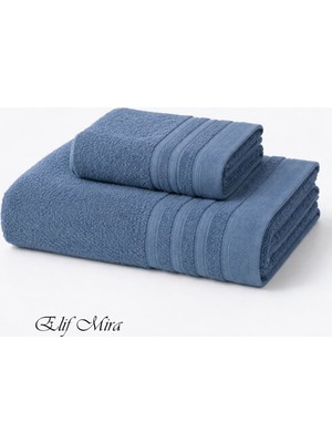 Elif Mira 2 Parça Banyo Havlusu Seti Pamuklu Sude 70X140 + 50X85 cm