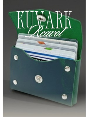 Kuvark Reavol Kutu Kartlık | Yatay Model | Hakiki Dana Derisi | Yeşil