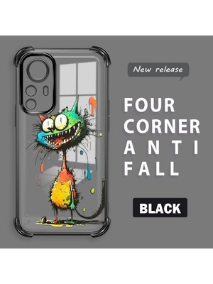 HONTINGA Xiaomi Mi 12T ile Uyumlu Şeffaf Kılıfı Düşüme Önleyici Basitlik Anti Düşme Kamera Korumali Kedi Desen Yumuşak Silikon Telefon Kılıfı Kadın ve Erkek Için Uygundur K3-0189