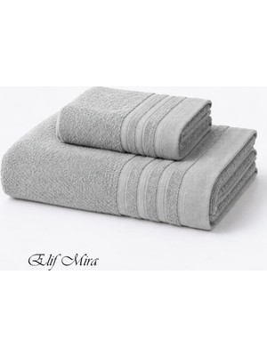 Elif Mira 2 Parça Banyo Havlusu Seti Pamuklu Sude 70X140 + 50X85 cm