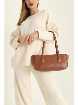 Lovely Store Kırışık Dokulu Fermuarlı Baget Kadın El Kol ve Omuz ÇANTASI(33X15)