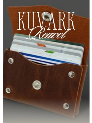 Kuvark Reavol Kutu Kartlık | Yatay Model | Hakiki Dana Derisi | Kahve