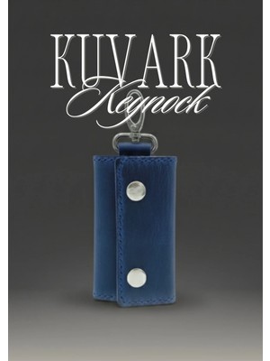 Kuvark Keynock Hakiki Deri Anahtarlık - 6 Anahtar Kapasiteli Anahtarlık - Lacivert