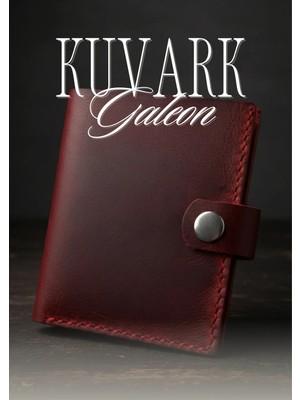 Kuvark Galeon Çok Bölmeli Şeffaf Gözlü Deri Erkek Cüzdan - Kartvizitlik | Kırmızı