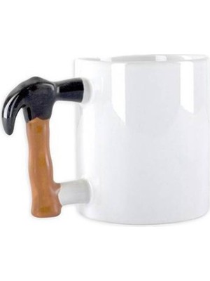 İlk El Grup Ieg™  Ilginç Hediyelik Çekiç Kulplu Tasarımlı Seramik Kupa Bardağı