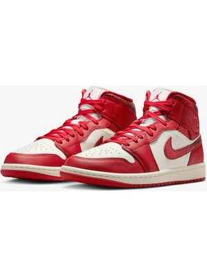 Nike Air Jordan 1 Mid Se Kadın Kırmızı Sneaker | HJ9337-106