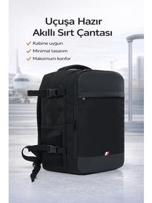 D'Vers Smart Kabin Boy Laptop ve Tablet Bölmeli, Suya Dayanıklı, Seyahat, Sırt, Valiz Çantası