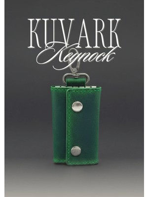 Kuvark Keynock Hakiki Deri Anahtarlık - 6 Anahtar Kapasiteli Anahtarlık - Yeşil