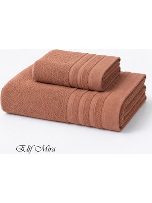 Elif Mira 2 Parça Banyo Havlusu Seti Pamuklu Sude 70X140 + 50X85 cm