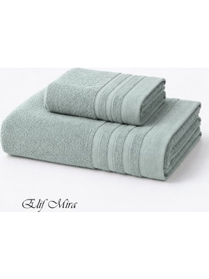 Elif Mira 2 Parça Banyo Havlusu Seti Pamuklu Sude 70X140 + 50X85 cm