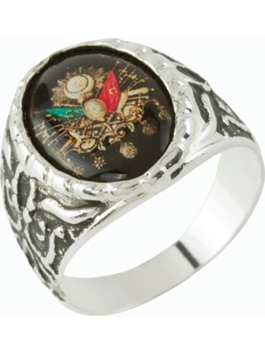 Esranın Dünyası Osmanlı Bayraklı Metal Erkek Yüzük RSBİJ34-ESRDNS
