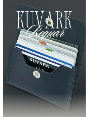 Kuvark Requar Kutu Kartlık | Yatay Model | Hakiki Dana Derisi | Siyah