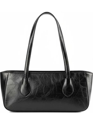 Lovely Store Kırışık Dokulu Fermuarlı Baget Kadın El Kol ve Omuz ÇANTASI(33X15)