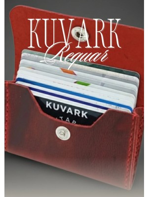 Kuvark Requar Kutu Kartlık | Yatay Model | Hakiki Dana Derisi | Kırmızı