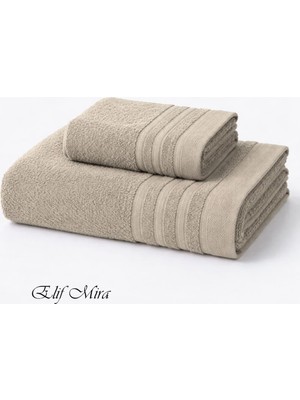 Elif Mira 2 Parça Banyo Havlusu Seti Pamuklu Sude 70X140 + 50X85 cm