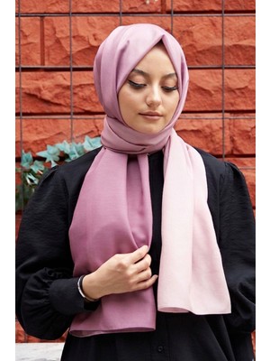 Afvente Degrade Desen Gül Kurusu-Pudra Soft Pamuk Şal