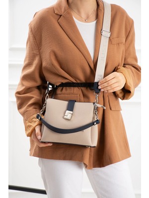 Just Polo Lüks Tasarım Polo Kumaş Jp Gümüş Logolu Şık El ve Omuz Çantası Shoulder Bag Ebat: 23 x 18 cm