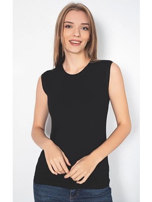 Luminur Kadın Sıfır Kol Siyah Beyaz Badi Body