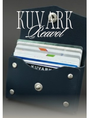 Kuvark Reavol Kutu Kartlık | Yatay Model | Hakiki Dana Derisi | Siyah