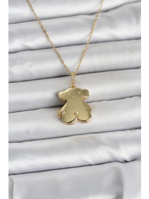 Lowell Home Ieg 316L Çelik Zincir Gold Renk Ayıcık Model Açılabilir Kadın Kolye LWLBJ-RSIEG2346