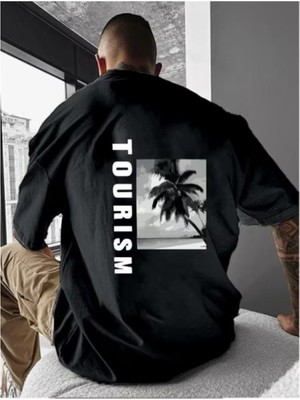 Punix Punıx Özel Tasarım Tourısm Sırt Baskılı Yazlık Erkek Battalt-Shırt