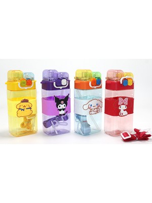 My Best Store Kuromi ve Arkadaşları Çift Bölmeli Pipetli Suluk