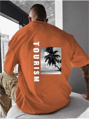 Punix Punıx Özel Tasarım Tourısm Sırt Baskılı Yazlık Erkek Battalt-Shırt