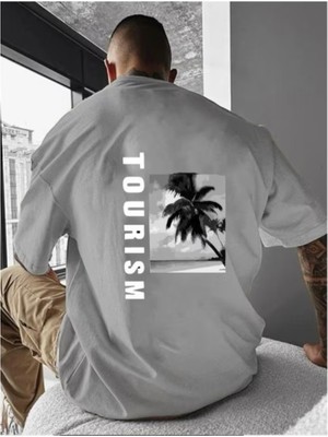 Punix Punıx Özel Tasarım Tourısm Sırt Baskılı Yazlık Erkek Battalt-Shırt