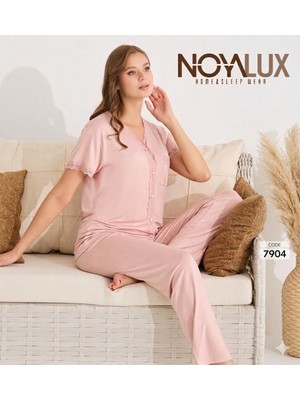 Daniska Noyalux 7904 Kadın Önden Dügmeli Kısa Kol Pijama