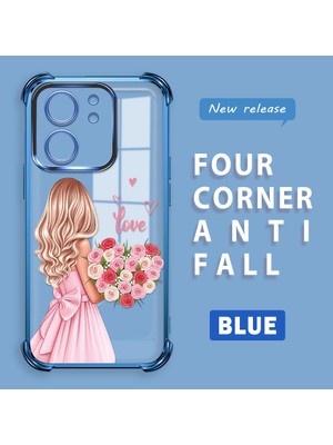 HONTINGA Xiaomi Mi 13T Proile Uyumlu Şeffaf Kılıfı Düşüme Önleyici Basitlik Anti Düşme Kamera Korumali Güzel Kız Desen Yumuşak Silikon Telefon Kılıfı Kadın ve Erkek Için Uygundur K3-0194