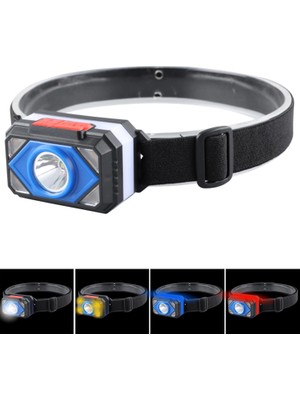 OEM HY-003 Kafa Feneri Şarjlı Cob LED Sarı Mavi Kırmızı Işık