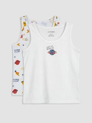 LC Waikiki Bisiklet Yaka Erkek Çocuk Atlet 2 Li  (S6)