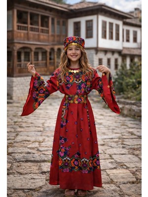 Yöresel Hamavi Çocuk Elbise (Şal ve Kuşak Birlikte) Mezuniyet Özel Gün