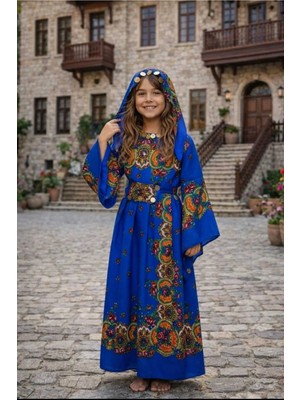 Yöresel Hamavi Çocuk Elbise (Şal ve Kuşak Birlikte) Mezuniyet 23 Nisan Çocuk Kaftan Çoçuk Abiye