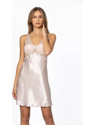 Daniska 605 Bayan Saten Dantelli Gecelik