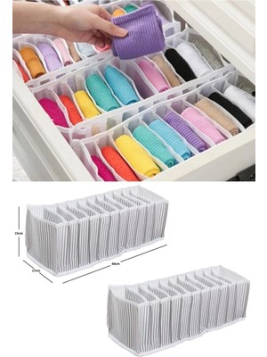 My Best Store Akordiyon Çekmece  Düzenleyici Organizer 10 Gözlü M Beden Çorap Çamaşır Havlu Düzenleyici