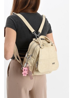 571 Collections Çanta Kadın Çapraz Askılı Omuz Çantası – Yıkanmış Deri Çok Cepli Günlük Çanta