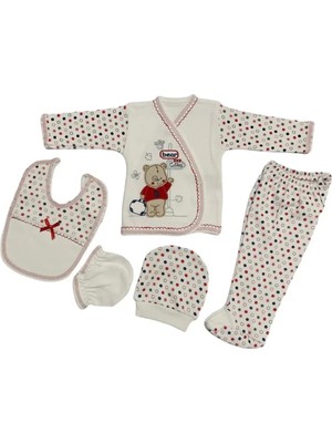Beruflic O Bebe 5li Hastane Çıkışı Yeni Doğan Zıbın Set Çantalı Ayı Kırmızı