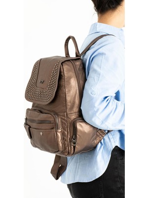 571 Collections Çanta Yıkanmış Deri Sırt Çantası