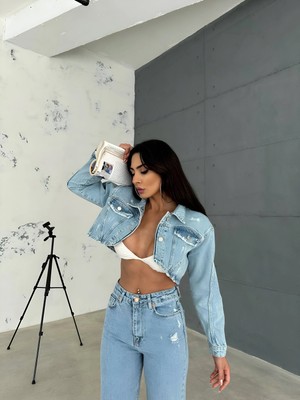 Havens Aleya Denim Crop Ceket