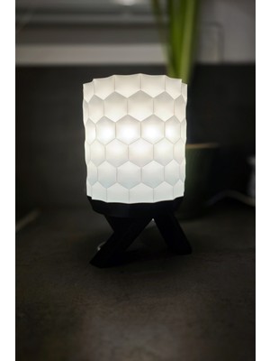 Yapı3D Modern Dekoratif Abajur | LED Ampul Masa Lambası | Geometrik Tasarım