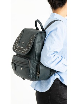 571 Collections Çanta Yıkanmış Deri Sırt Çantası