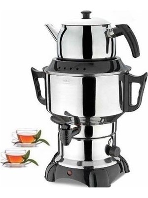 Armağan 1100 W Paslanmaz Çelik Çay Semaver Gri Renk 1 L Demlik Kapasitesi ile Şık Tasarım