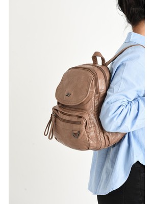 571 Collections Çanta Suni Deri Yumuşak Dokumalı Sırt Çantası