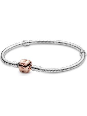 Pandora Moments Yılan Zincir Bileklik 14 Ayar Rose Altın Kaplama 925 Ayar Gümüş