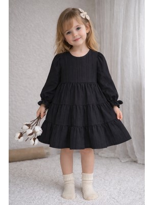 Bilge Trend Kız Çocuk Katlı Etekli Bohem Tarz Elbise