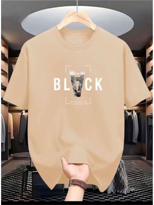 Punix Punıx Büyük Beden Bıg Sıze Black Baskılı Rahat Kalıp Battal Erkek Yazlık Stil T-Shırt