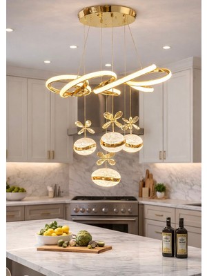 Yeni Model 3+1 A Kalite Lüx LED Avize 3 Işık Seçeneği